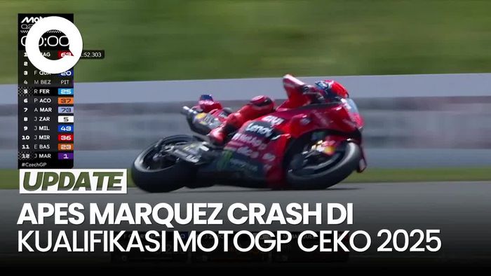 Video: Detik-detik Marquez Crash di Lap Akhir Kualifikasi MotoGP Ceko 2025