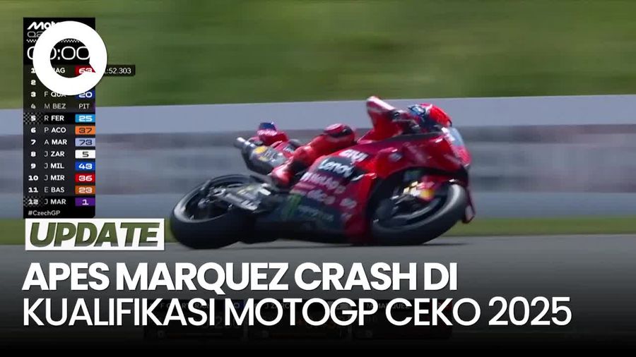 Video: Detik-detik Marquez Crash di Lap Akhir Kualifikasi MotoGP Ceko 2025