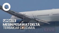Video: Ngeri! Mesin Pesawat Delta Airlines Tujuan Atlanta Terbakar di Udara