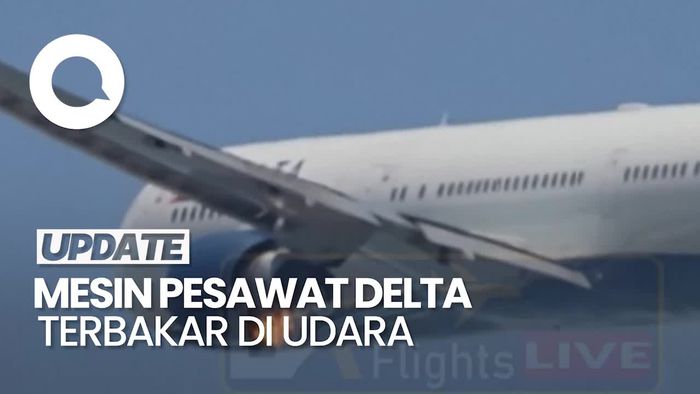Video: Ngeri! Mesin Pesawat Delta Airlines Tujuan Atlanta Terbakar di Udara