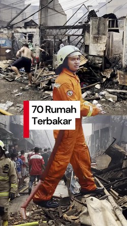 Video: Kebakaran Puluhan Rumah di Tambora Jakbar, 2 Orang Terluka