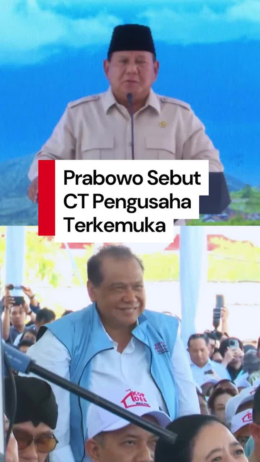 Video Prabowo Sapa CT di Peluncuran Kopdes Merah Putih: Kehormatan Besar