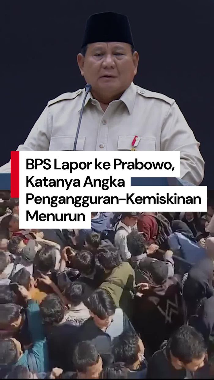Video Prabowo: BPS Lapor ke Saya, Angka Pengangguran-Kemiskinan Menurun