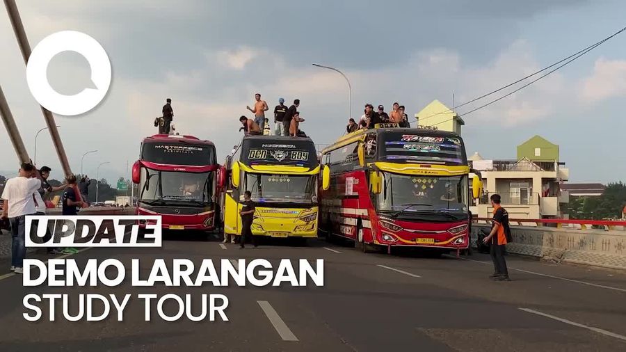  Video: Bus-bus Pendemo Sekat Akses ke Flyover Pasupati
