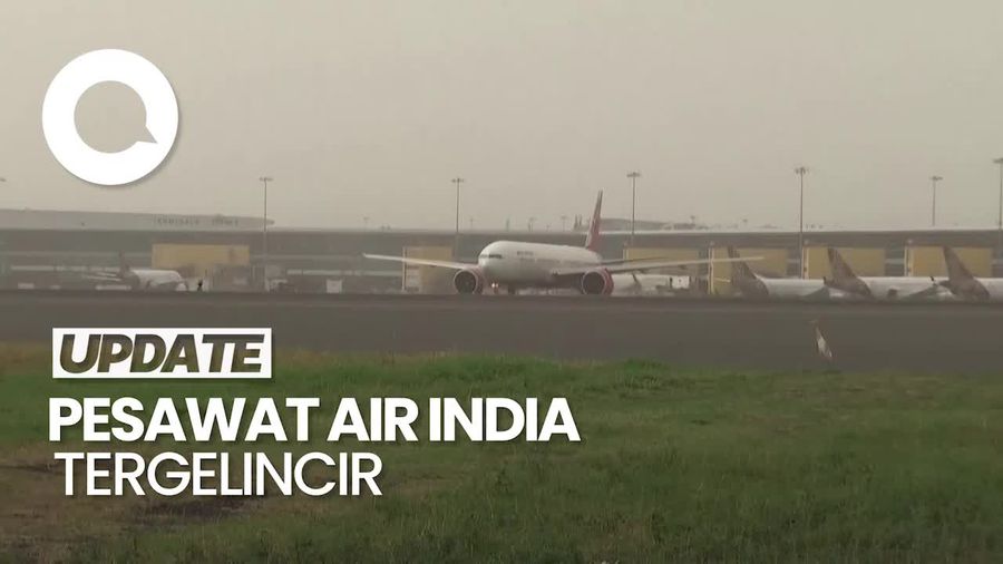 Video: Pesawat Air India Tergelincir di Mumbai, Landasan Pacu Sempat Ditutup