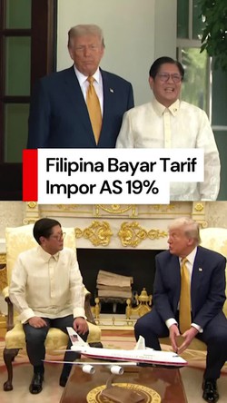 Video Trump Ketok Tarif Impor 19% untuk Filipina, AS Tak Bayar Apapun
