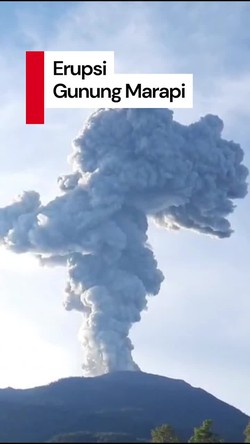 Video: Gunung Marapi Erupsi Pagi Ini, Semburkan Abu Vulkanik Setinggi 1,6 Km