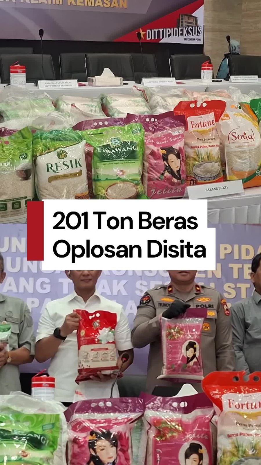  Video: Bareskrim Sita 201 Ton Beras Oplosan