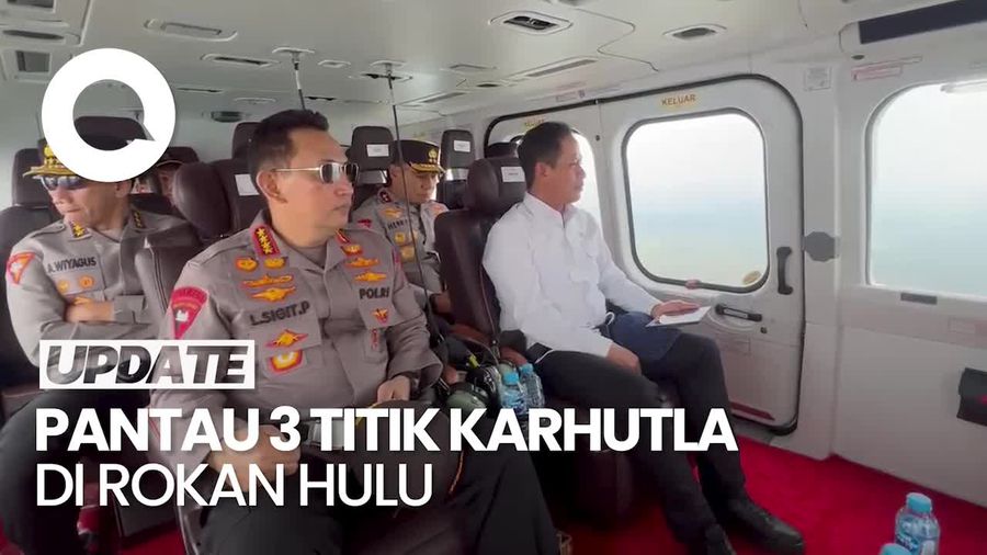 Video: Momen Kapolri-Kapolda Riau Pantau Karhutla di Rohul Via Udara