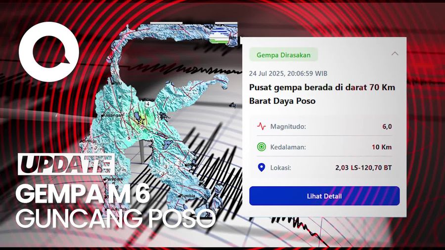 Video Gempa M 6,0 Guncang Poso, Berpusat di Darat