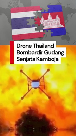Video: Detik-detik Drone Thailand Jatuhkan Bom ke Gudang Senjata Kamboja