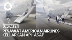 Video Rekaman Menegangkan Evakuasi Penumpang Usai American Airlines Keluarkan Api