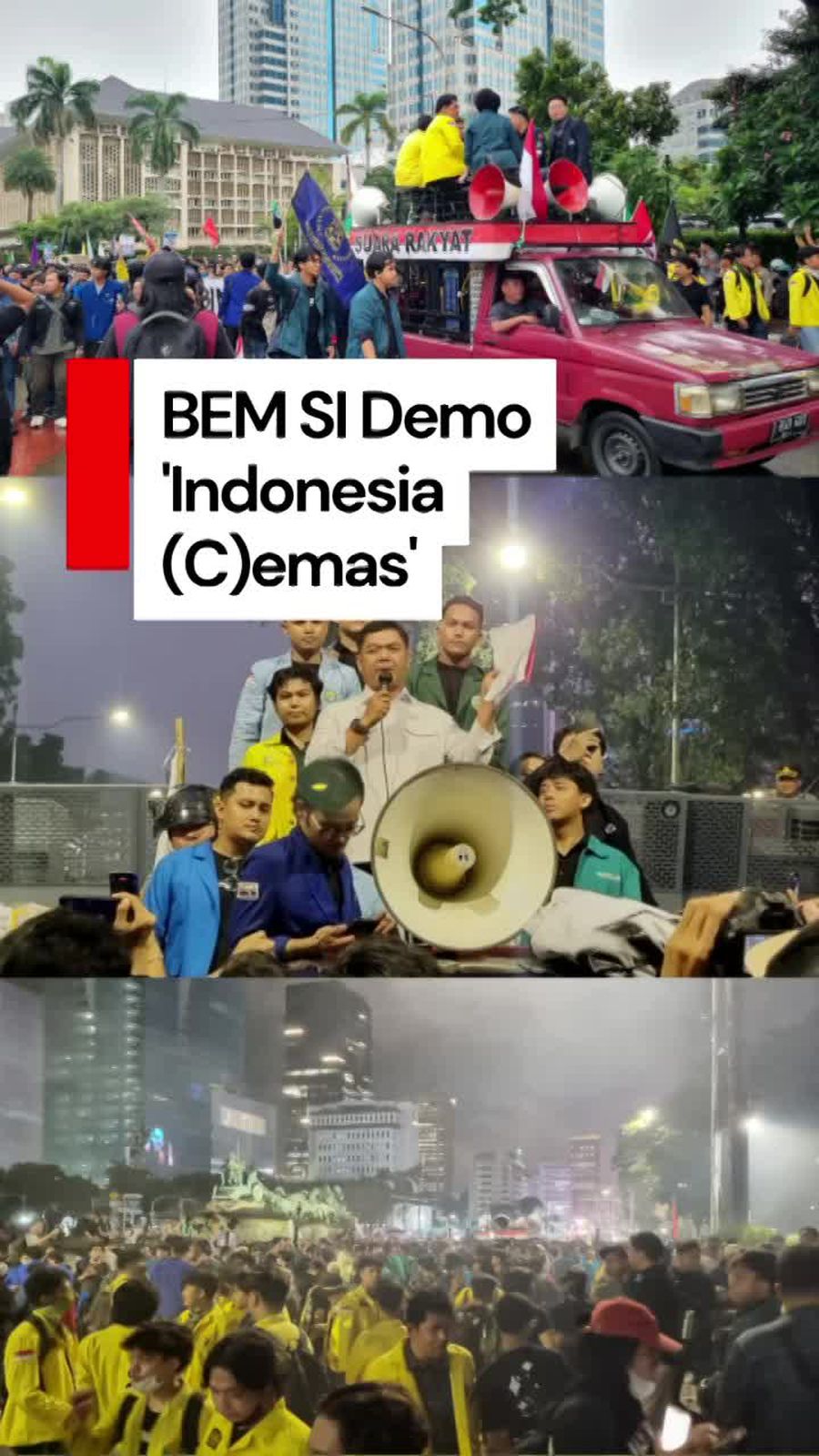 Video BEM SI Demo Indonesia Cemas di Monas, Ditemui Wamensesneg