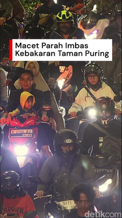 Video: POV Terjebak Kemacetan Parah Imbas Kebakaran Taman Puring