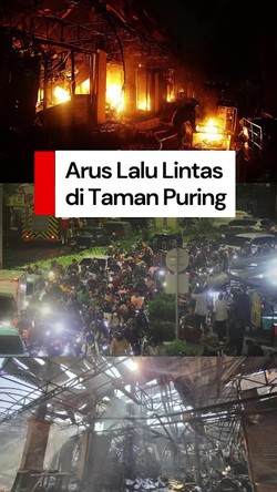  Video Kondisi Lalin di Depan Pasar Taman Puring Usai Kebakaran