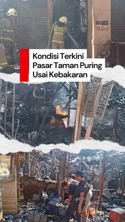 Video: Kondisi Terkini  Pasar Taman Puring, Asap Masih Membubung 