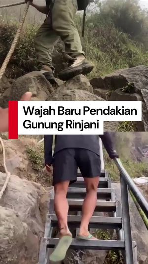 Video: Jalur Pendakian Gunung Rinjani Kini Dipasangi Pagar dan Tangga Besi