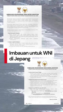 Video: Imbauan KBRI Tokyo Terkait Peringatan Tsunami di Jepang