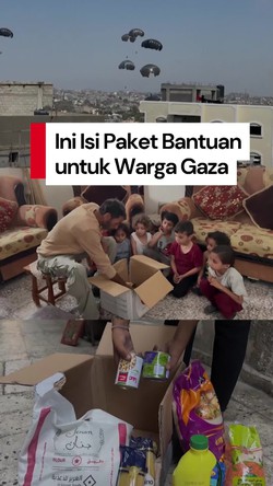 Video: Isi Paket Bantuan dari Udara untuk Warga Gaza
