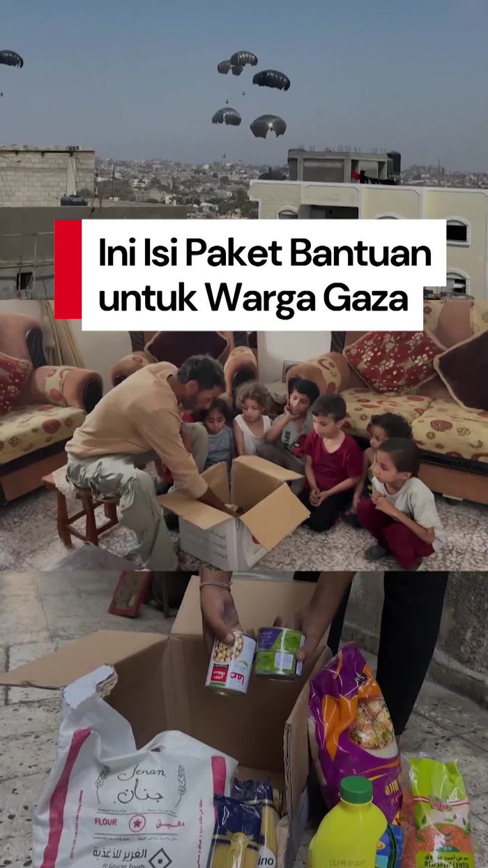 Video: Isi Paket Bantuan dari Udara untuk Warga Gaza