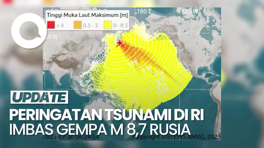 Video: 10 Wilayah RI Berpotensi Tsunami Usai Gempa M 8,7 Guncang Rusia