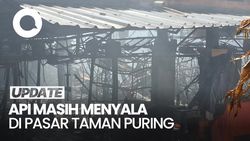 Video: Api Masih Terlihat di Lokasi Kebakaran Pasar Taman Puring