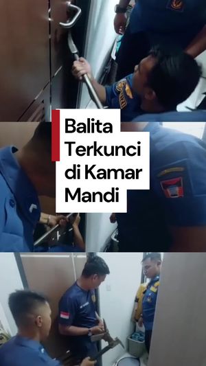 Video: Damkar Evakuasi Balita di Padang yang Terkunci dalam Kamar Mandi