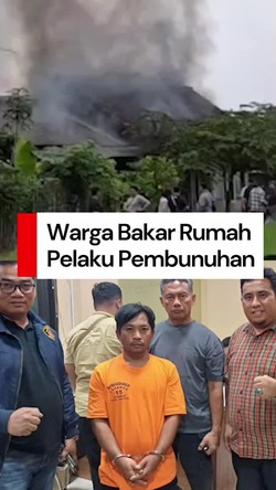 Video: Warga Bakar Rumah Pembunuh Pegawai Koperasi di Lampung Selatan