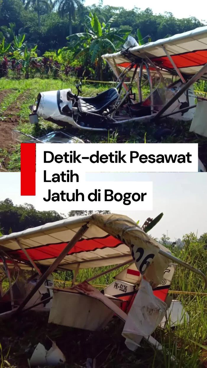 Video Detik-detik Pesawat Latih Jatuh di Ciampea Bogor, Dilaporkan 1 Tewas