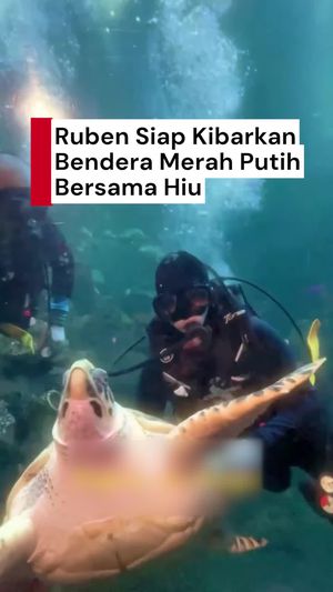 Video: Persiapan Ruben Onsu Kibarkan Bendera Merah Putih Bersama Hiu