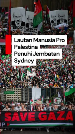 Video Lautan Manusia Unjuk Rasa di Sydney Harbour Bridge: Free Palestina!