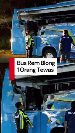 Video: Bus Wisatawan Rem Blong dan Tabrak Truk di Tulungagung, 1 Orang Tewas