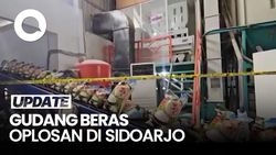 Video: Polisi Gerebek Gudang Beras Oplosan di Sidoarjo, 1 Pelaku Ditangkap
