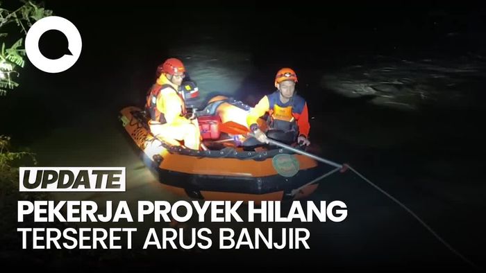 Video: 3 Pekerja Proyek Hilang Terseret Banjir Sungai Klawing Purbalingga