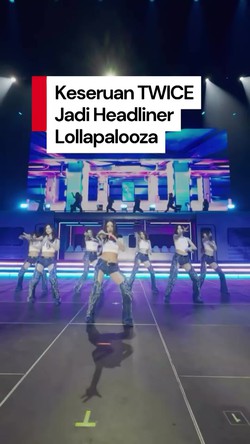 Video TWICE di Lollapalooza: Debut Live HUNTRIX sampai Mikrofon Dimatikan
