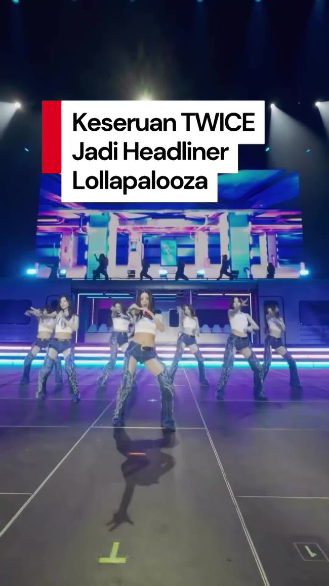 Video TWICE di Lollapalooza: Debut Live HUNTRIX sampai Mikrofon Dimatikan