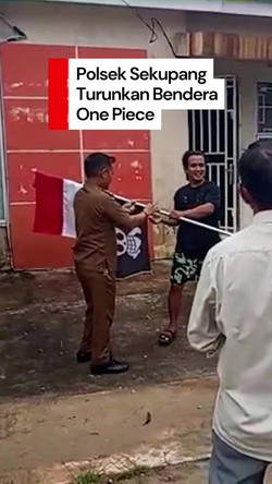 Video Warga Batam Kibarkan Bendera One Piece, Polisi Turunkan