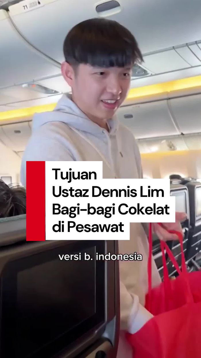 Video: Aksi Ustaz Dennis Lim Bagi-bagi Cokelat di Pesawat, Ini Tujuannya