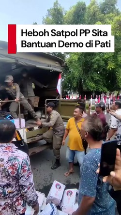 Video: Satpol PP Cekcok dengan Warga Saat Penyitaan Bantuan Demo di Pati