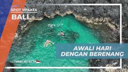 Menikmati Pagi yang Cerah dengan Berenang di Natural Pool Pantai Bias Tugel Bali