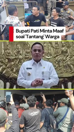 Video Bupati Pati Minta Maaf soal Tantang Warga Pati Demo, Jelaskan PBB 250%