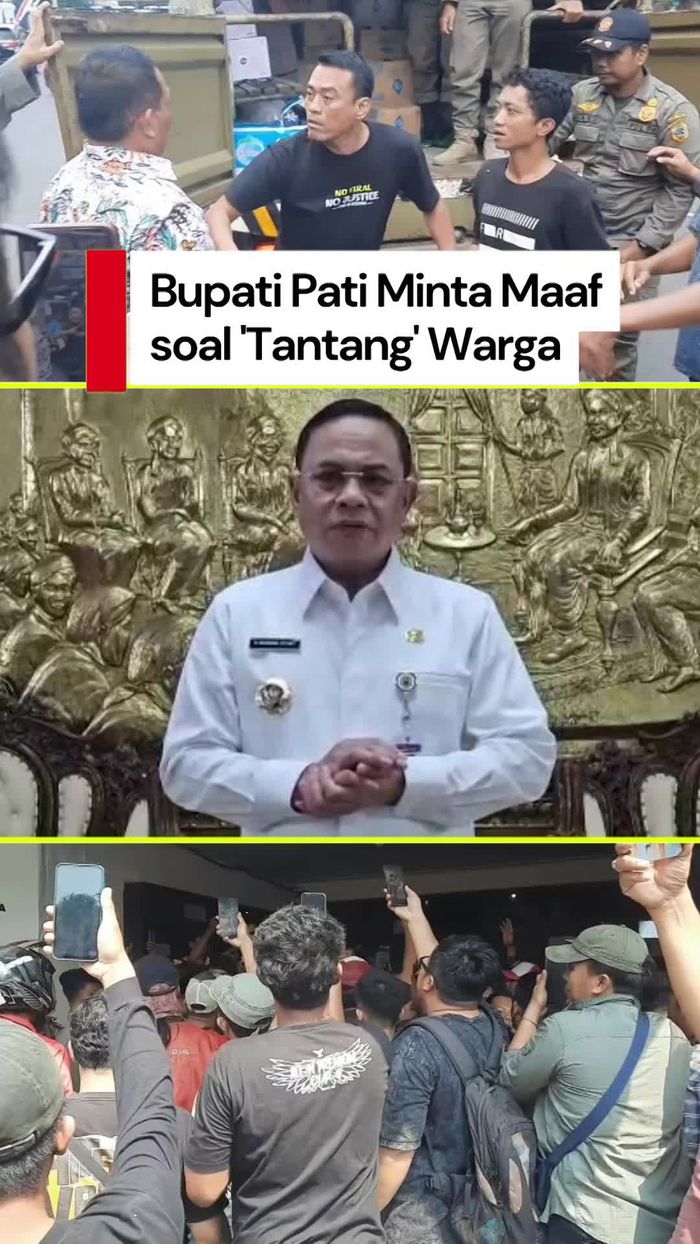 Video Bupati Pati Minta Maaf soal Tantang Warga Pati Demo, Jelaskan PBB 250%