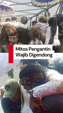 Video: Viral Pengantin di Brebes Digendong saat Lewati Jembatan Pemali