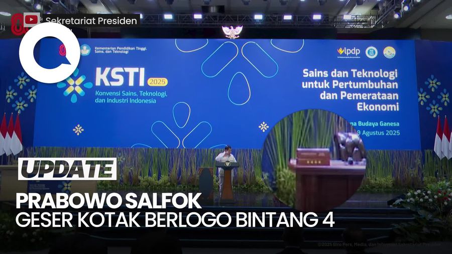 Video: Kala Prabowo Geser Kotak Berlogo Bintang 4 saat Berpidato di KSTI