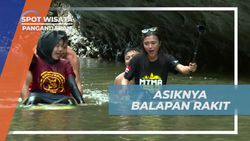 Rasakan Keseruan Balapan Rakit di Sungai Cisodong, Pangandaran