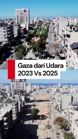 Video Penampakan Gaza Sebelum dan Setelah Genosida Israel