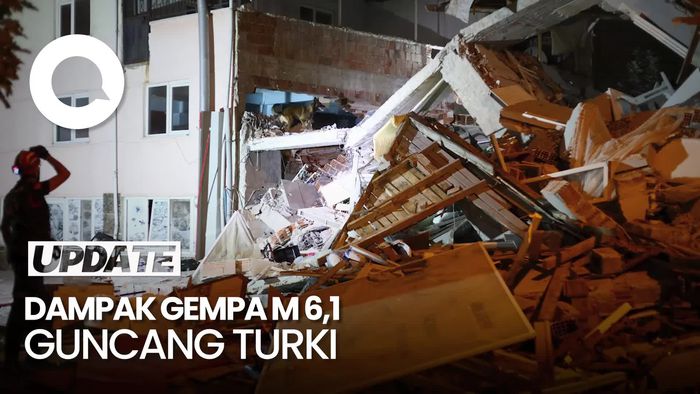 Video Gempa M 6,1 Guncang Turki, 1 Orang Tewas-Bangunan Ambruk