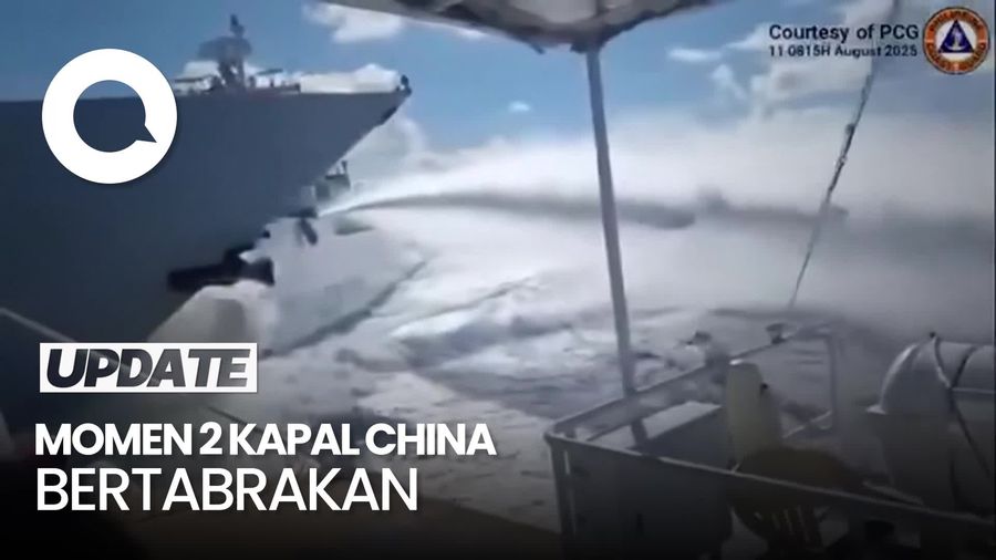 Video: Detik-detik 2 Kapal China Tabrakan Saat Kejar Kapal Filipina