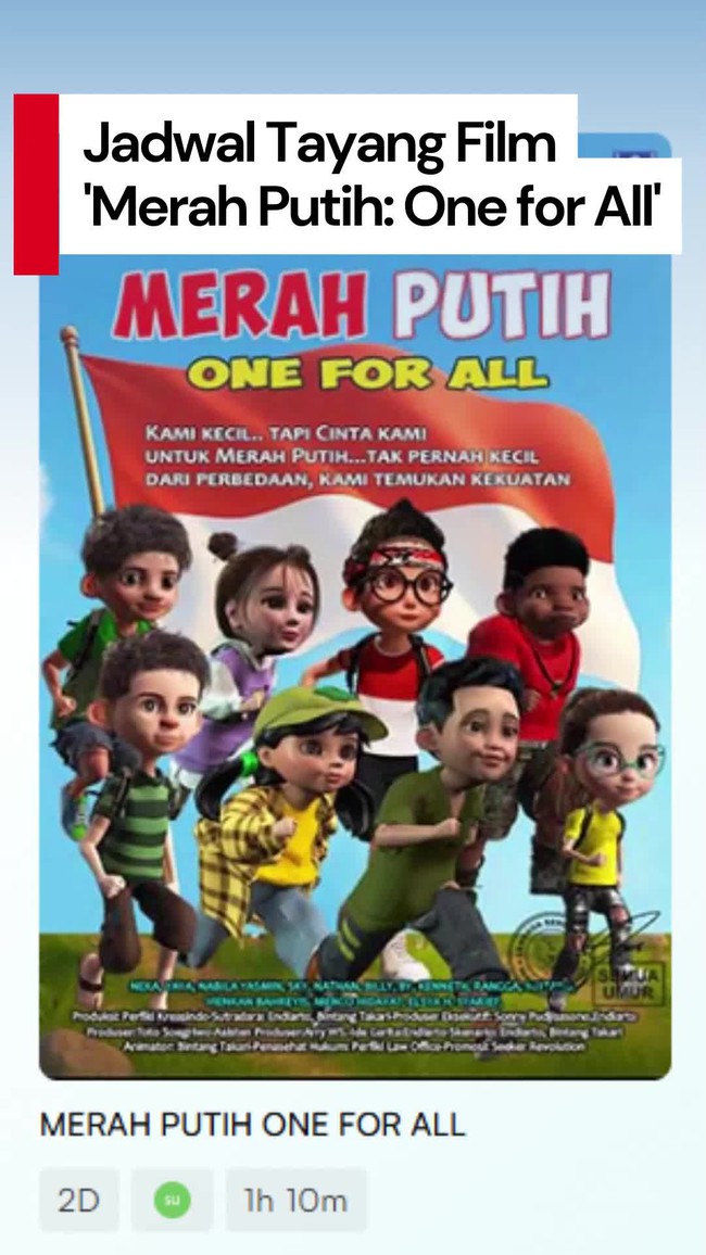 Video: Jadwal Tayang Film Merah Putih: One for All di Bioskop Jabodetabek