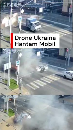 Video: Detik-detik Drone Ukraina Hantam Mobil di Rusia, 3 Orang Luka